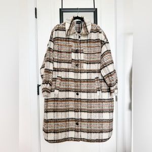 Long plaid shacket